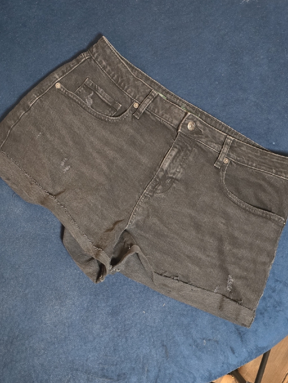 wild fable Black Distressed Denim Cutoff Shorts